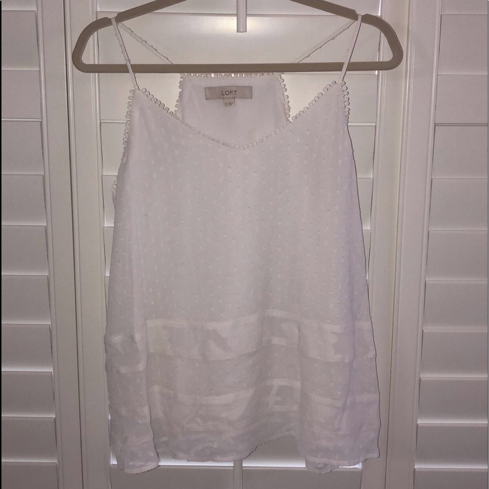 LOFT— White Flowy Shirt